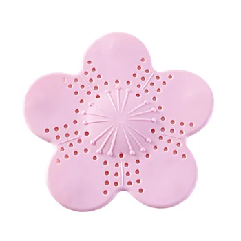 

Unique Design Silicone Sakura Flower Shape Bathroom Shower Kitchen Drain Sink Strainer Filter Hair Filter Strainer