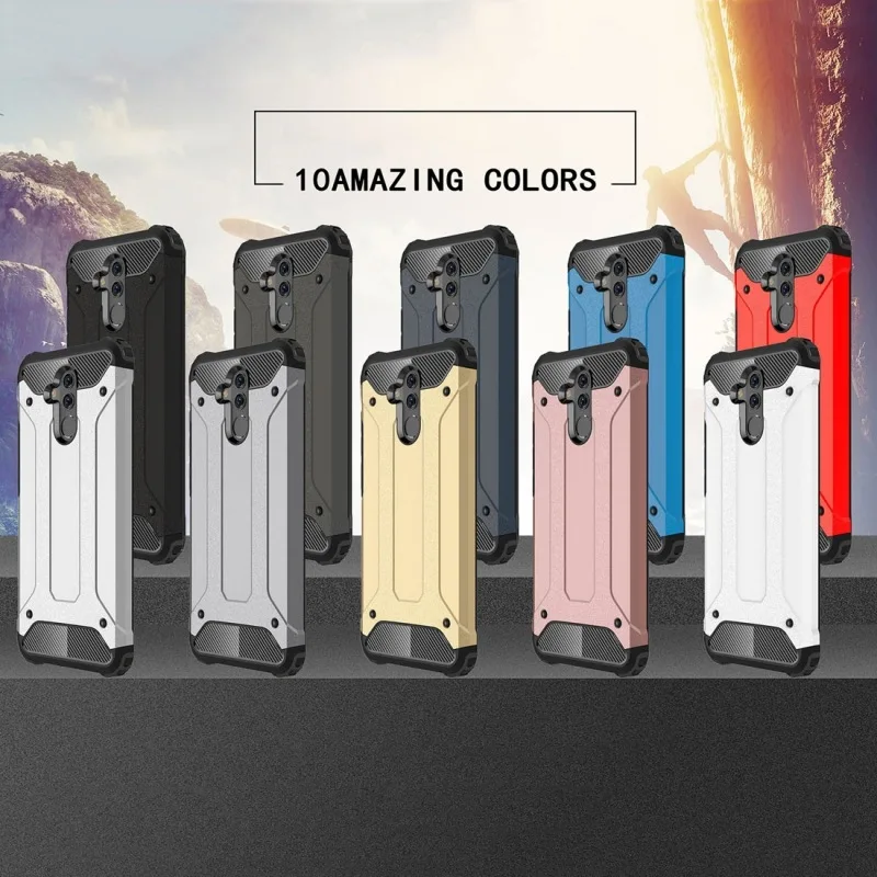 

For P30 P Smart 2019 Honor 9 10 Lite 6X 8X 8C Hybrid PC Silicone Armor Protective Cover For Huawei Mate 20 pro Hard Rugged Case