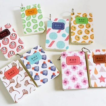 

1 Pc Practical English word card sheet iron ring notes Notepad Word Study Card Portable Pad Loose Leaf Notes DIY Note