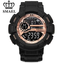 SMAEL мужские спортивные часы 50 м водонепроницаемый задний светильник светодиодный дисплей цифровые часы хронограф Шок Наручные часы Спорт на открытом воздухе часы