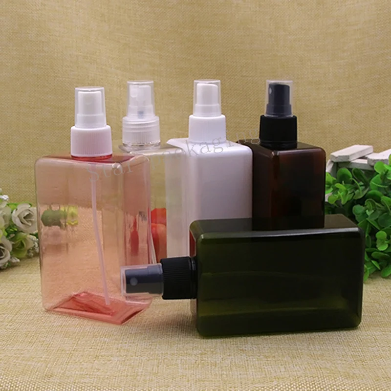 

12x300ml Square Mosquito Repellent Spray Clear Bottles Perfume Flairosol Fine Mist Sprayer Make Up Container with Pump Atomizer