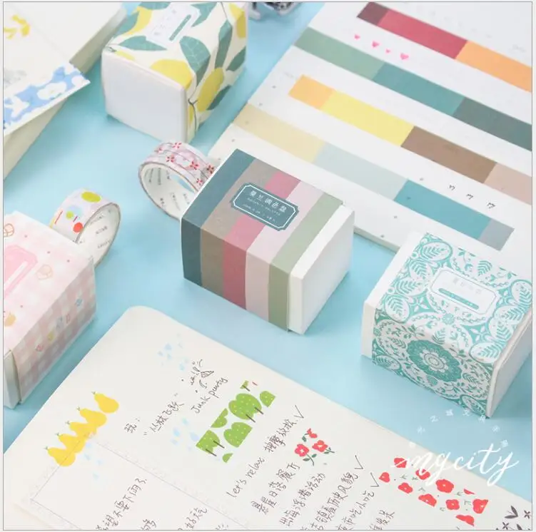 

4rolls/box Fresh Flower/Fruits/Animal/Collage Pattern decoration washi tape DIY planner scrapbooking masking tape escolar kawaii