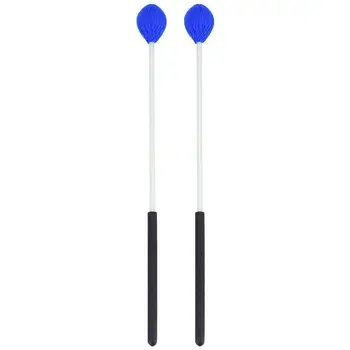 

1 Pair Marimba Mallets, Percussion Mallets with Blue Yarn Head and Smooth Wood Handle for Beginners