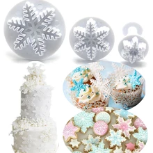 3D снег цветок торт Плунжер для резки печенья Stamp Фондант украшая инструменты приспособления для выпечки своими руками украшения для капкейков