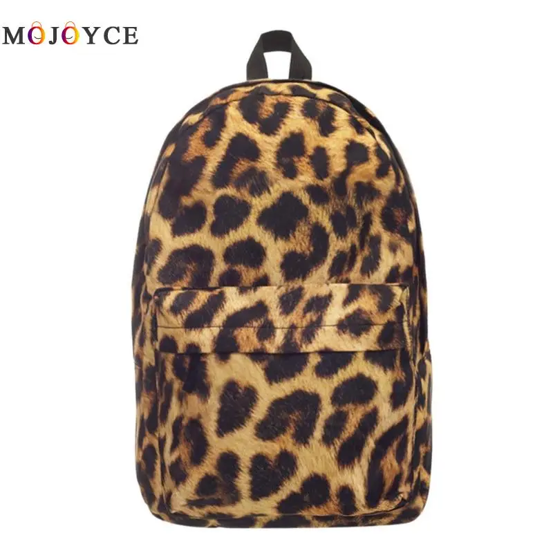 

3D Leopard Printed Backpack Fashion Style Teen Girls Travel Shoulder Polyester Backpack Women Mochila Feminina