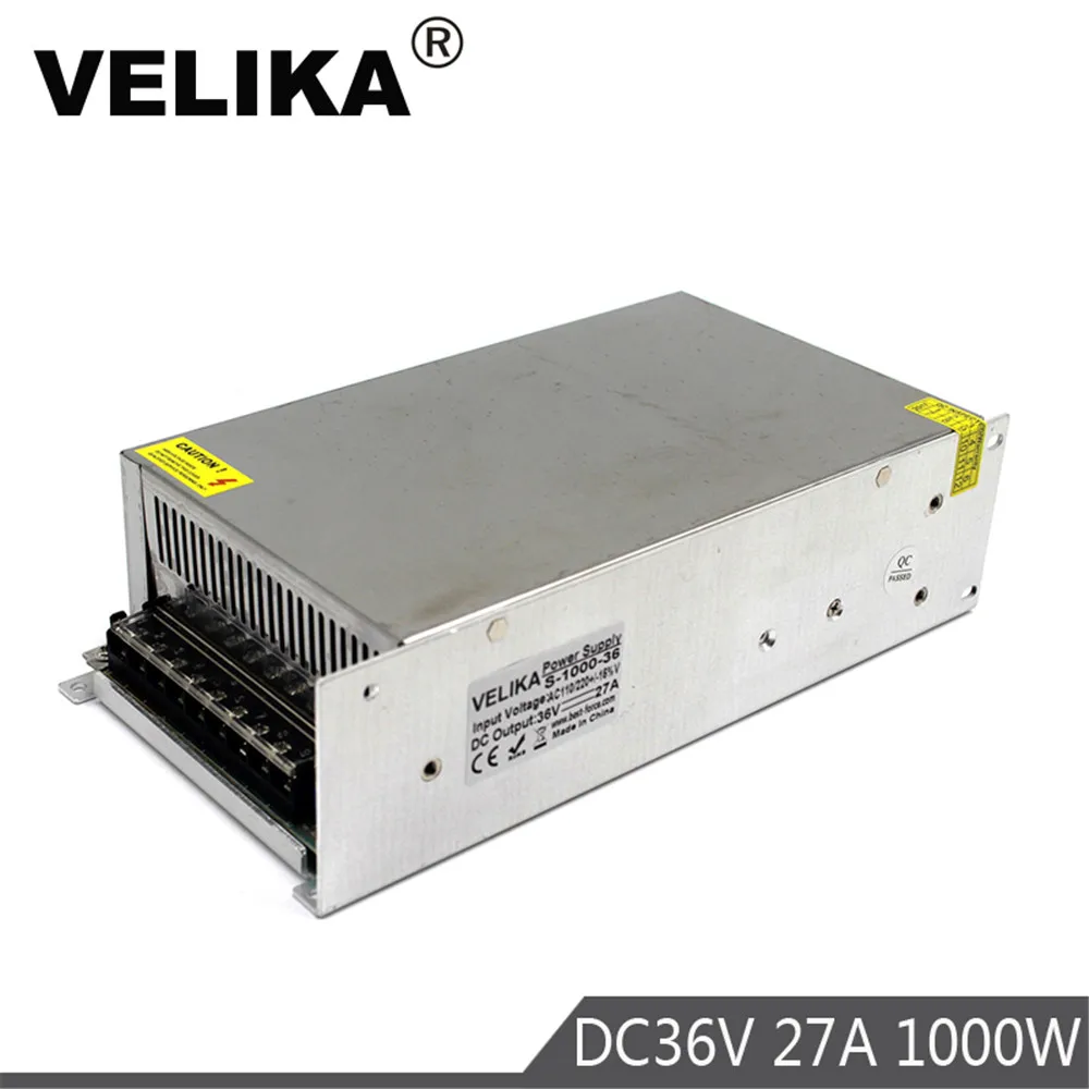 Одиночный выходной источник питания DC 36V 27A 1000W трансформатор драйвера 220V 110V AC к