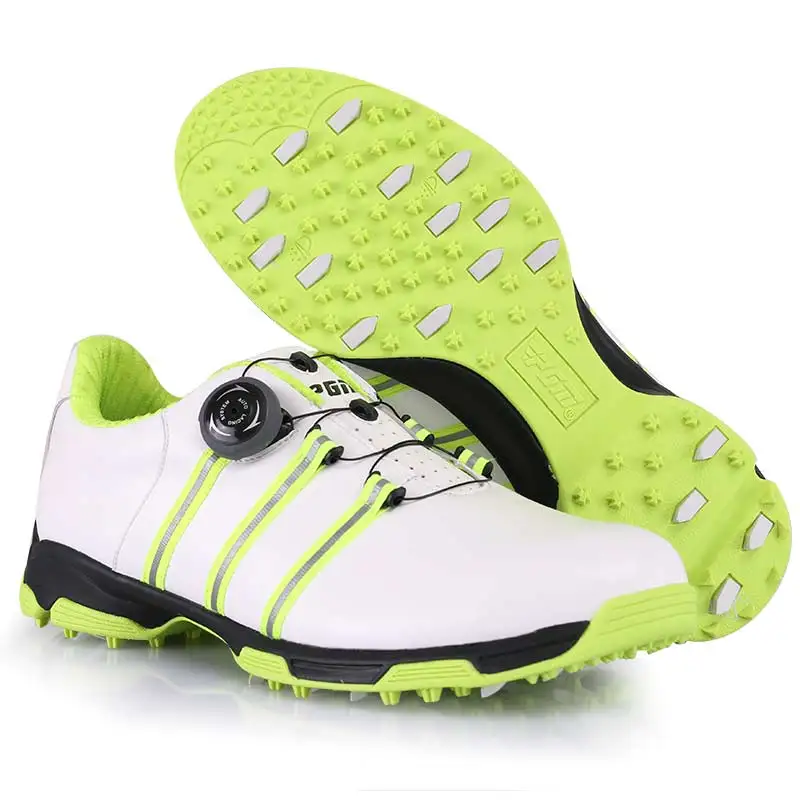 High quality 2017 Men's Golf Shoes Genuine Leather Anti skid Waterproof