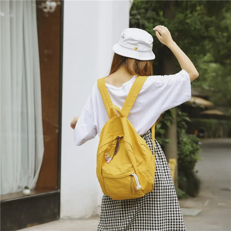 Menghuo Women Backpack for School Teenager Girls Vintage Stylish School Bag Ladies Cotton Fabric Backpack Female Bookbag Mochila (41)