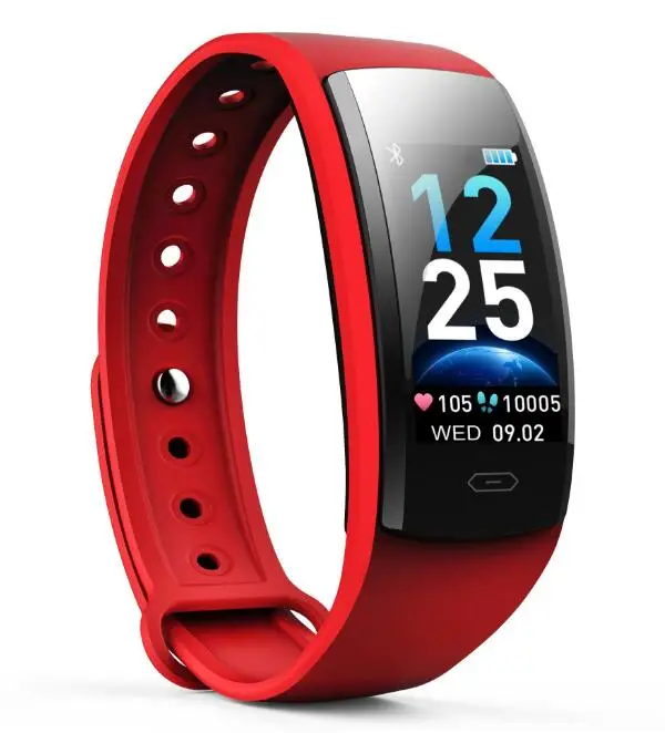 2019Diggro QS90 PLUS Blood Pressure Smart Bracelet Heart Rate Monitor Color Touch IP67 Fitness Tracker Smartband For Andriod IOS - Цвет: Red