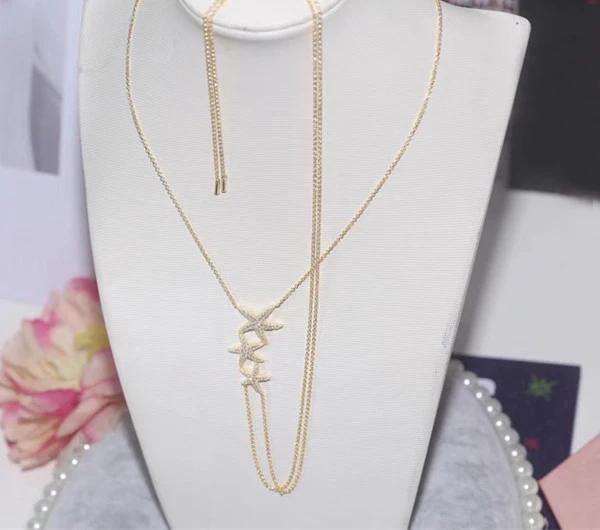 

Designer Fashion 925 Sterling Silver Jewelry 3A Cubic Zirconia Party Body Necklace