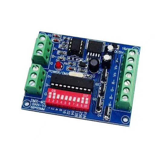 

Wholesale DC5V-24V 4CH 4 channel RGBW Easy dmx512 DMX Decoder,Dimmer,Controller,Driver,for LED Strip Light Tape Lamp Module