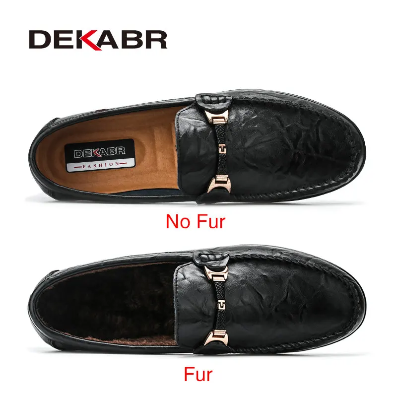 Мужские туфли из мягкой сплит-кожи DEKABR, черные воздухопроницаемые брендовые слипоны, нескользящие повседневные мокасины для вождения, осень