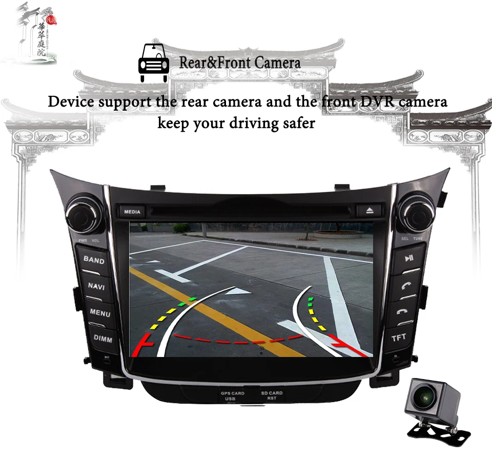 Best 7" 1024*600 HD IPS Android 9.0 8core Car dvd video Player head unit gps glonass stereo For Hyundai I30 2012-2016 4G Lte dab rds 4