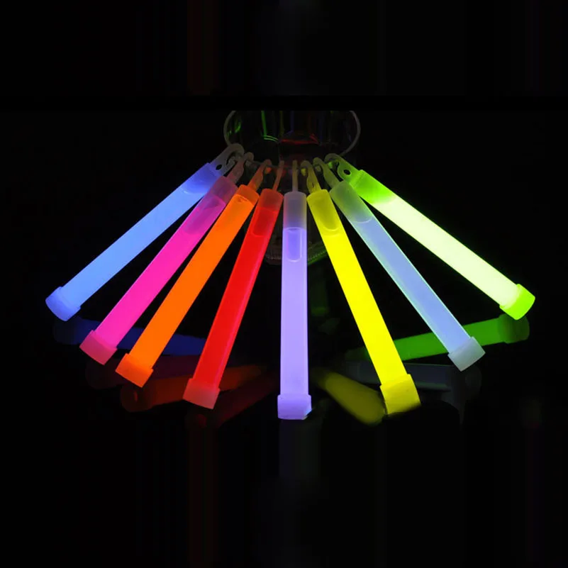 Buy 5pcs/Lot 6 Inches Glow Sticks With Hook Lanyard Camping Light Stick For