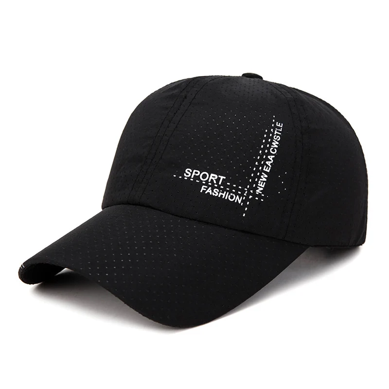 Summer Quick-drying Sun Hat Travel Sports Baseball Caps Unisex Snapback Hats Mesh Black Visor Gorras Casquette Letter Mens Cap | Аксессуары