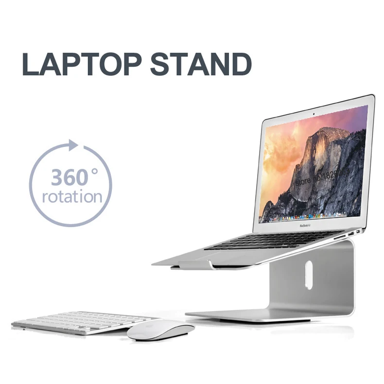 

Hyvarwey AP-2 Aluminum Alloy 360 Degree Rotation Adjustable Laptop Stand 15 degree Angle for Home/Office 11-17 inch Notebook