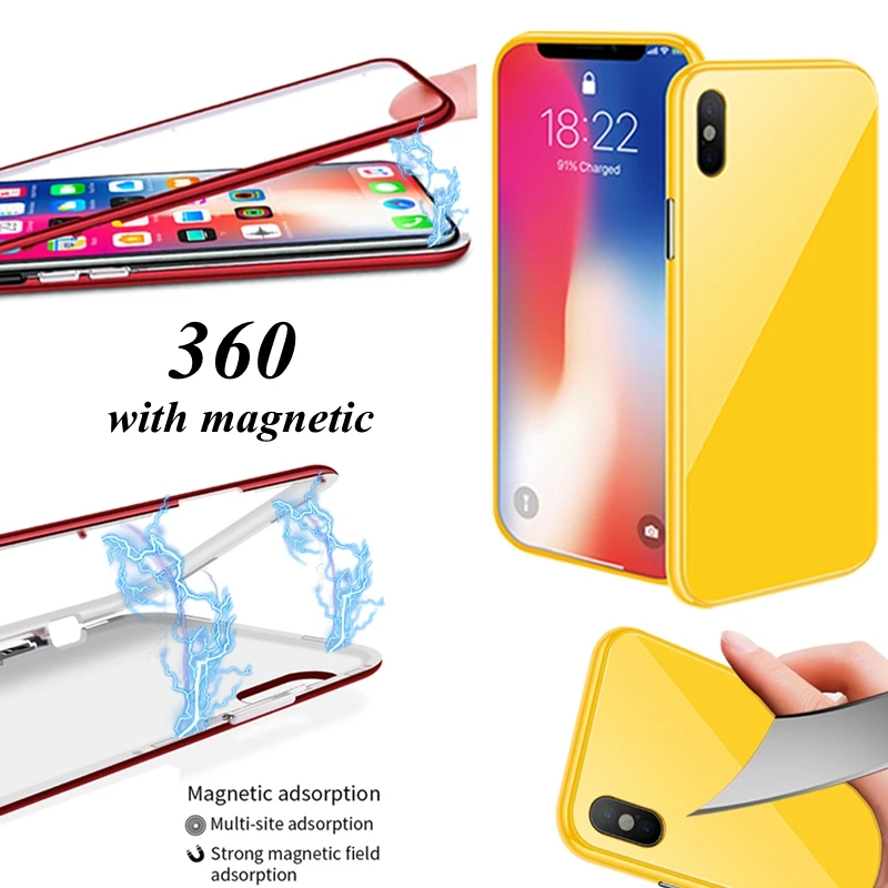 Магнитный чехол для iPhone 8 7 Plus магнитный поглощающий флип iphone 6 6s plus X 10 XS Max XR