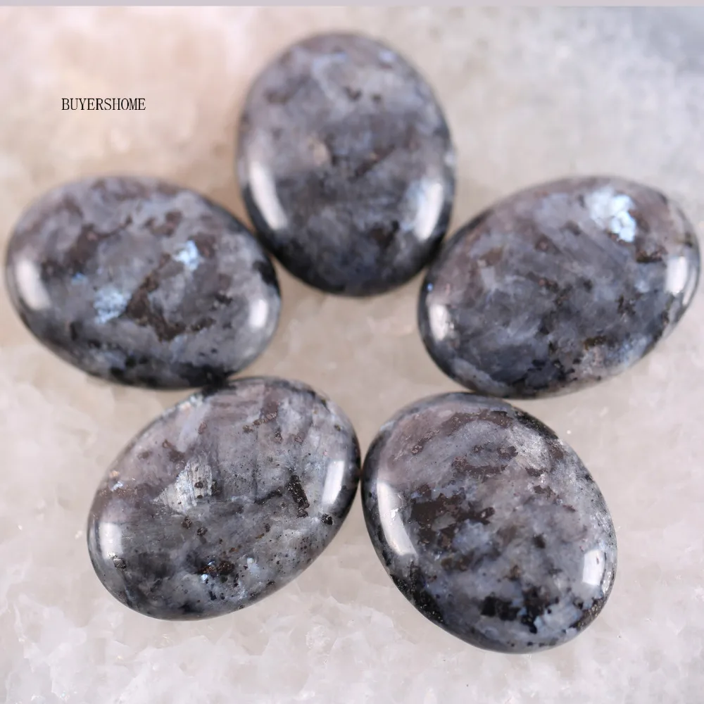 

Free Shipping New without tags Stone 30x40MM Natural Black Labradorite Bead CAB Cabochon 1Pcs RK1696