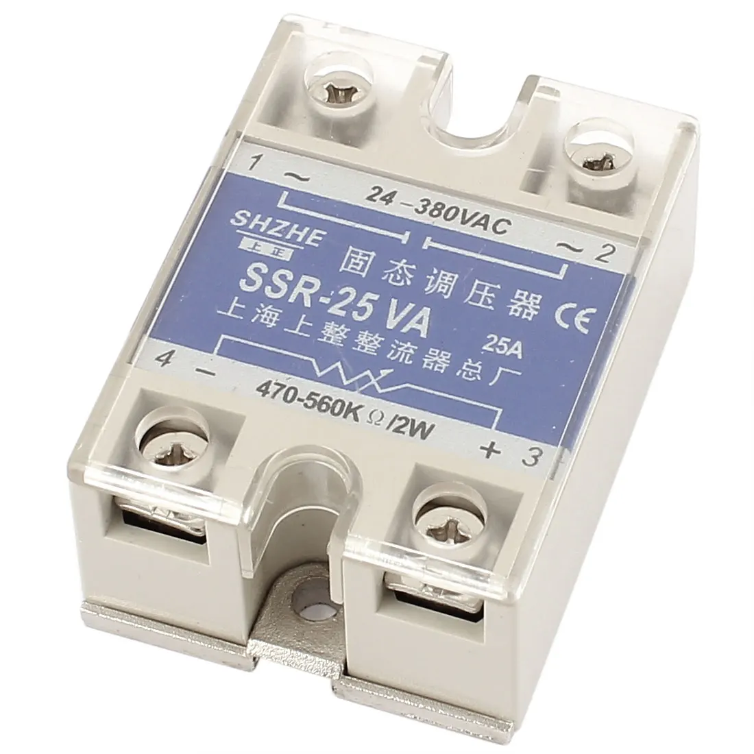 

Ssr-25Va 25A Ac 24-380V Output Covered Adjustable Solid State Module Relay