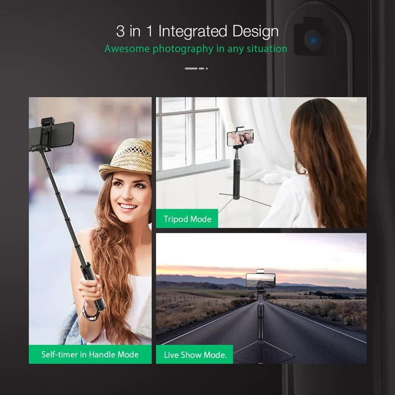 Blitzwolf 3 в 1 светодиодный светильник bluetooth Беспроводная селфи палка штатив выдвижной монопод для iPhone для huawei 1/4 винтовая камера