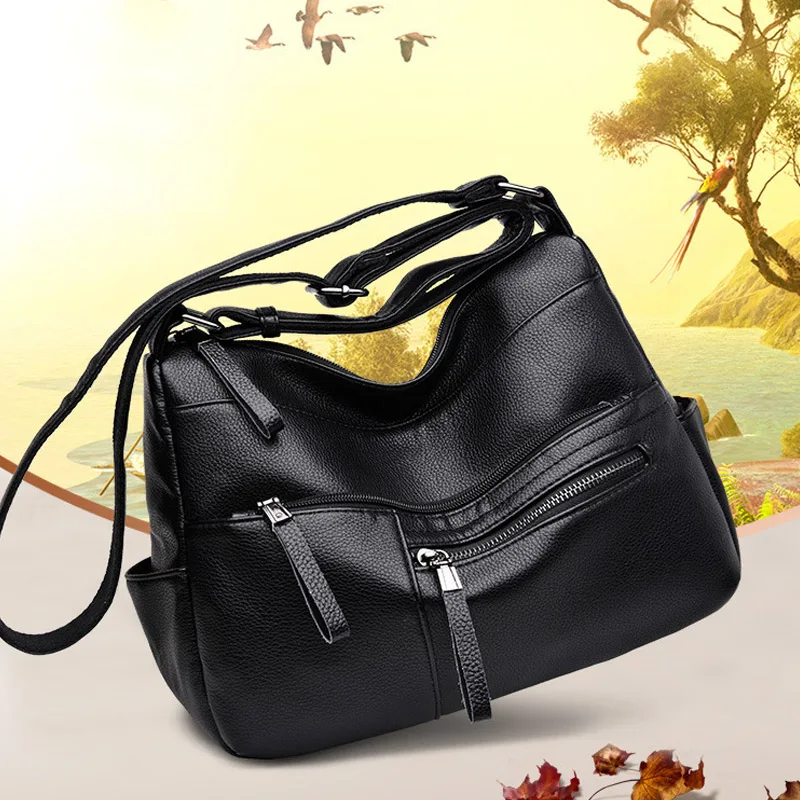 

New Style Women Lady Shoulder Crossbody Bag Large Capacity PU Leather For Shopping Travel