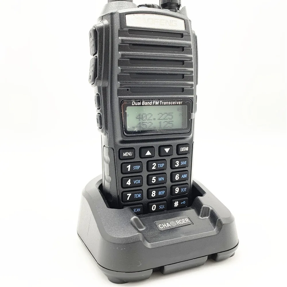 2 шт. BaoFeng UV-82 портативная рация 8 Вт Двухдиапазонная VHF UHF двухсторонняя радио двойной PTT 5 км портативная BAOFENG UV82 Любительская радиоприемная рация