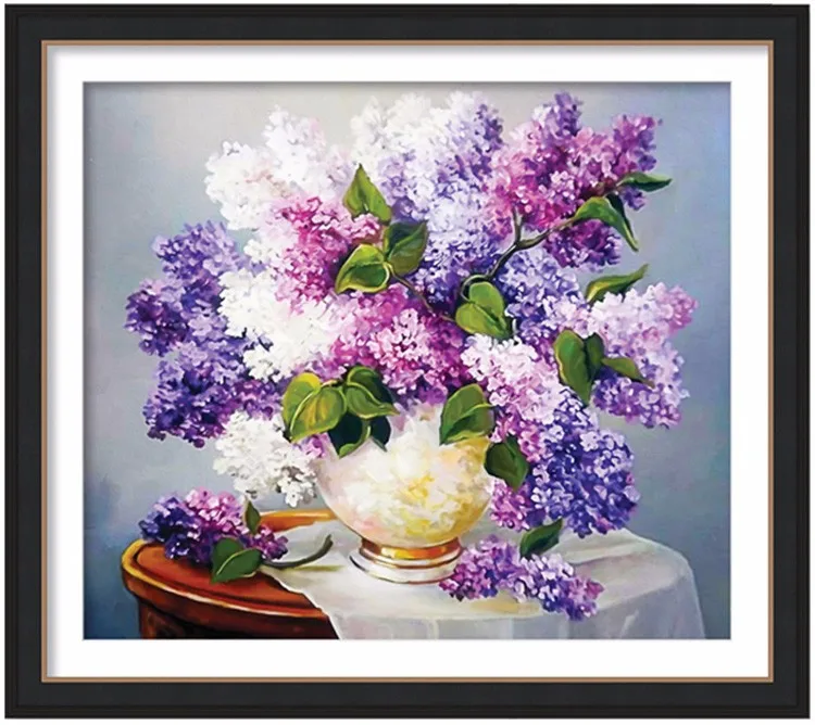 55x48CM DIY diamond painting Cross Stitch Lavender Rhinestones mosaic decorative painting Flowers 5D Diamond embroidery