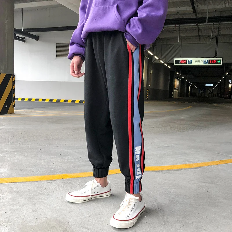 Fashion Casual Men's Pants Pants Spring And Autumn New M-2XL Stitching Loose Casual Pants Three-color Personality Youth Popular