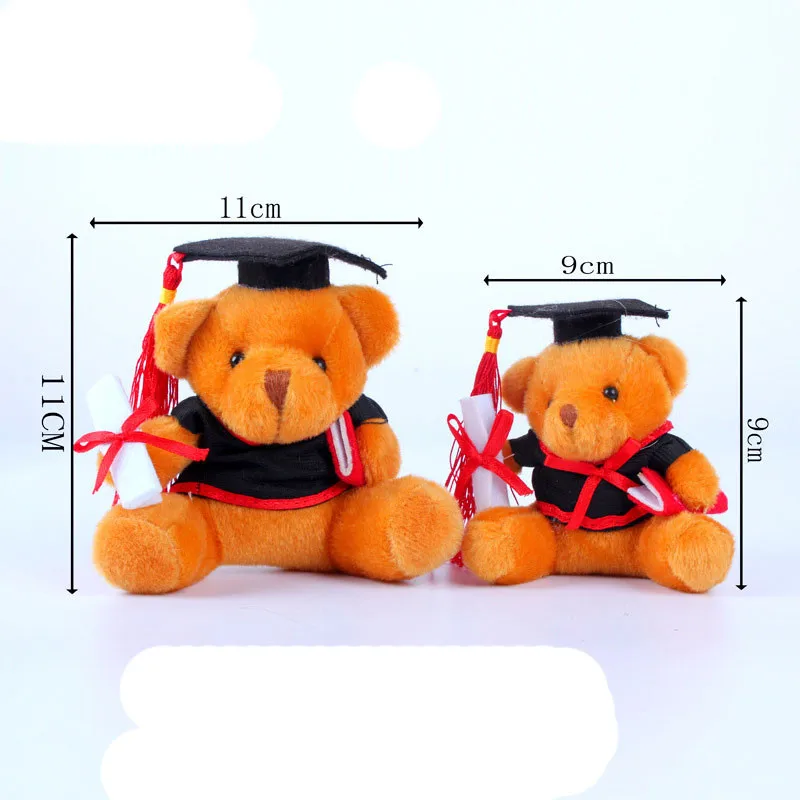 New Graduation Teddy Bear Plush Toys Cute Dr. Bear Soft Stuffed Dolls Key Bag Pendants 30pslot 911cm (2)