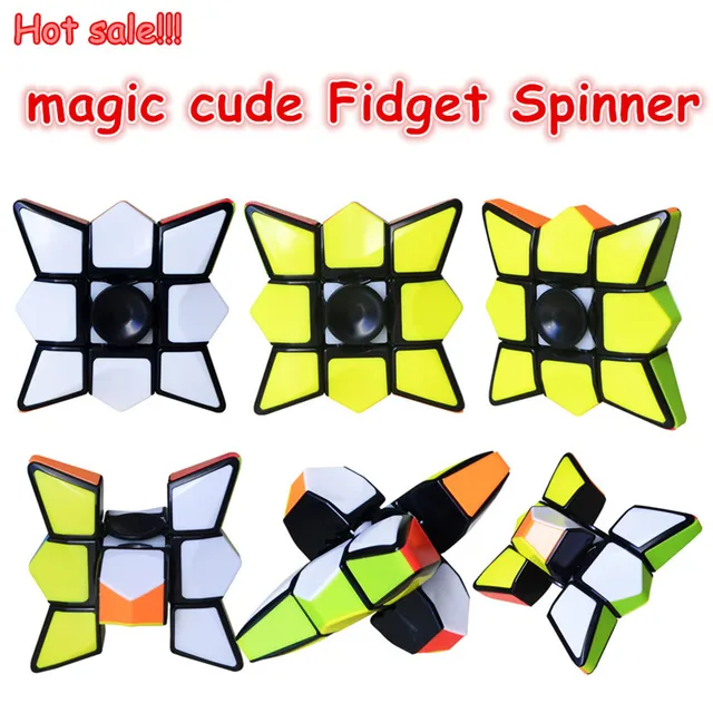 Креативный 1x3x3 магический куб Fidget Spinner мозг тизер Магия Спиннер с кубиками игрушка анти-стресс головоломка игрушки для детей Подарки