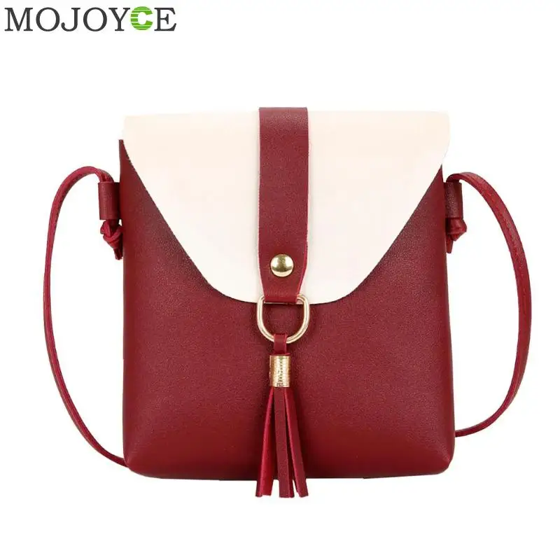

Fringe Tassel Bag Small Casual Bags for Women 2018 PU Leather Women Shoulder Messenger Bag New Bolsa Feminina Mini Patchwork Bag