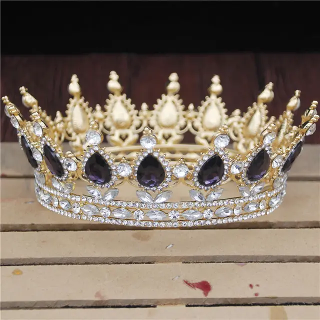 Buy CheapCrystal Vintage Royal Queen King Tiaras and Crowns Men/Women Pageant Prom Diadem Hair Ornaments Wedding Hair Jewelry Accessories.