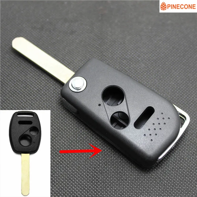 

PINECONE for HONDA FIT CRV CITY CIVIC ACCORD Key Car Key Case Fob 2+1 Button HON66 Blade Remote Car Key Shell 1 PC