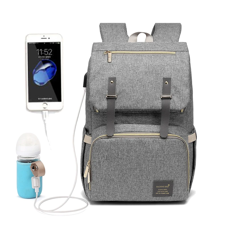 Fashion Diaper Bag Usb Interface Large Capacity Waterproof Mummy Maternity Backpack Nappy Bag Travel Baby Stroller Bag For Mommy (1)