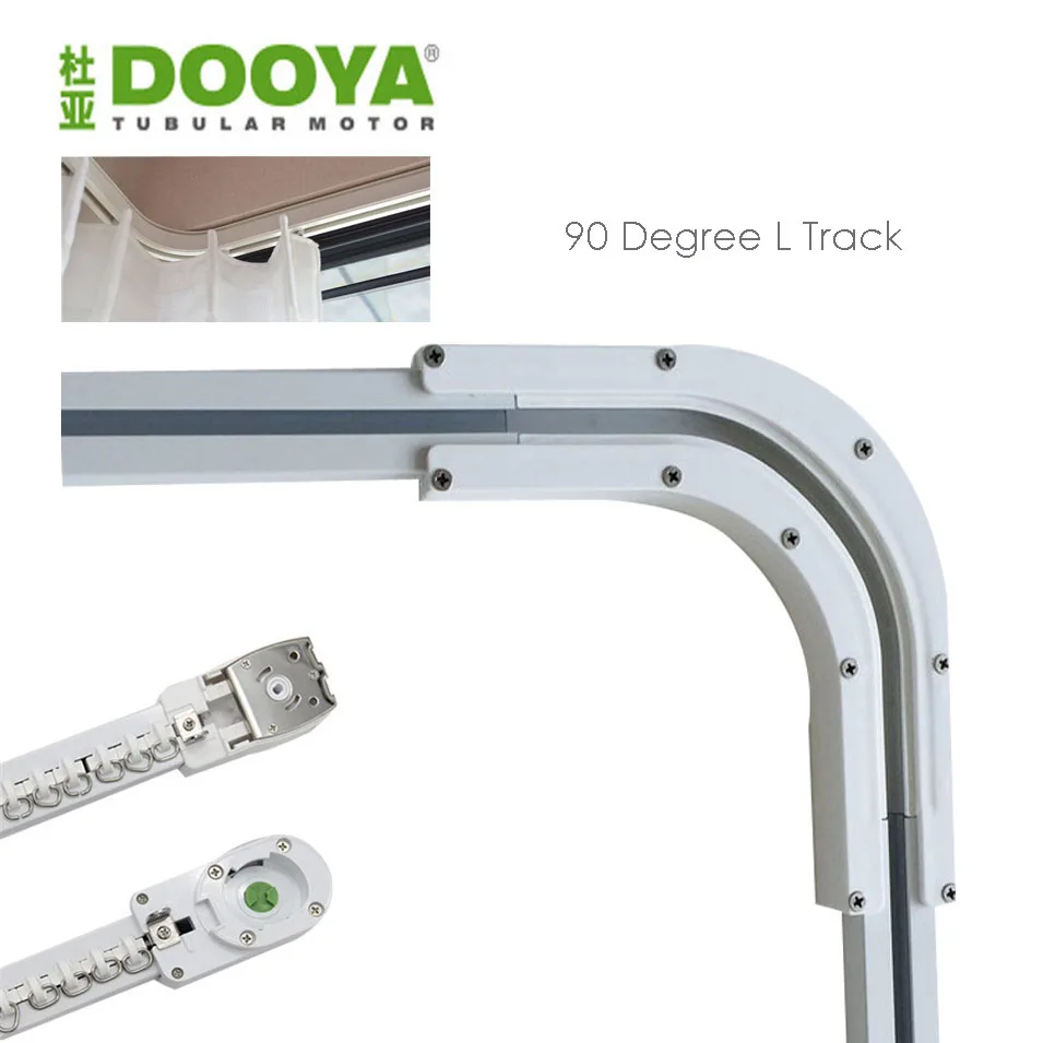 Dooya High Quality 90 Degree L Curtain Track for Dooya Motor,Dooya Automatic Curtain Rail System,90 Degree L U Window,Customized