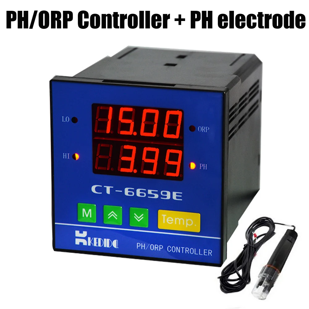 

CT-6659E Industrial PH/ORP Controller On-line pH orp detector Monitoring Meter with CT-1001 pH Electrode PH tester