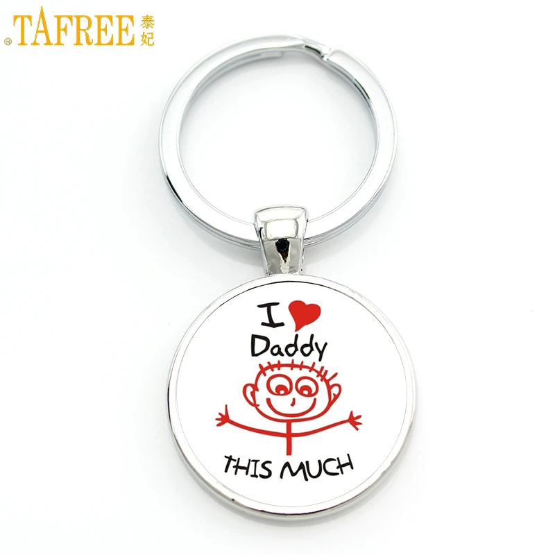 TAFREE изысканный модный брелок с надписью I Love daddy this much для мужчин, ювелирные изделия je suis un papa qui dechire, брелок для ключей, держатель для dad CT494