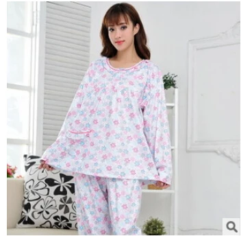 XL-5XL, женские пижамы, большие размеры, зимняя Хлопковая пижама с длинным рукавом, весна-осень, домашняя одежда для женщин, Пижама для женщин Q582 - Цвет: 2611
