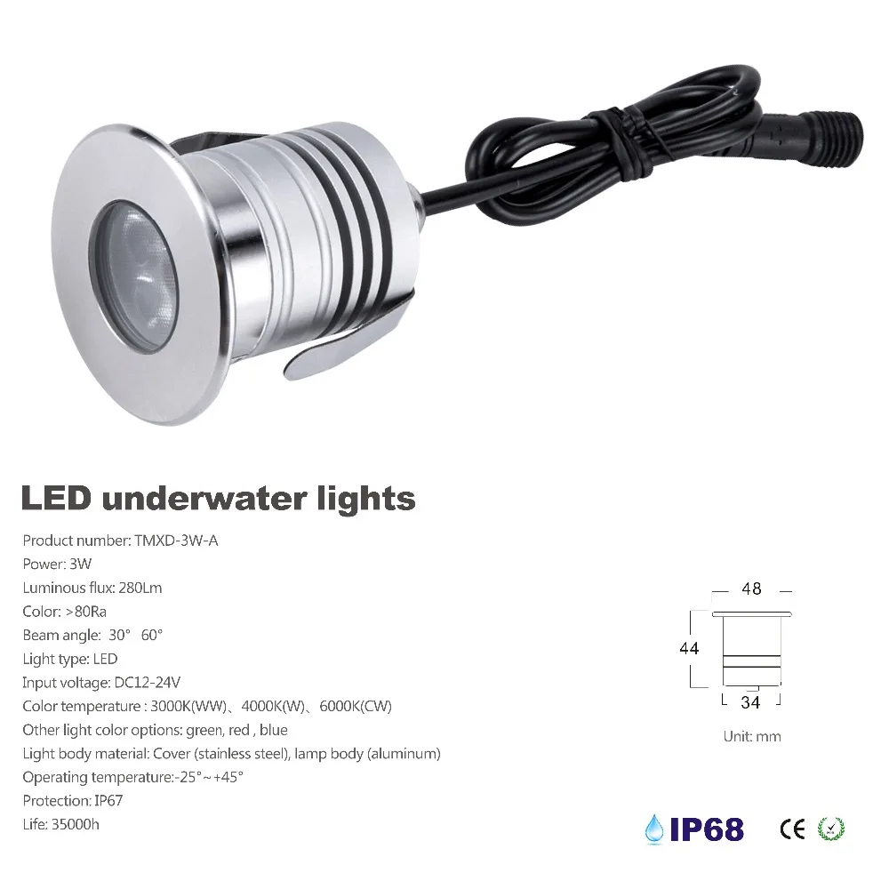 DHL 10 unids/lote 3 W 12 V IP68 RGB luz de la piscina Natación fuente Lámparas LEDs acuario piscina subacuática inoxidable empotrado acero DHL 10 unids/lote 3 W 12 V IP68 RGB luz de la piscina Natación fuente Lámparas LEDs acuario piscina subacuática inoxidable empotrado acero