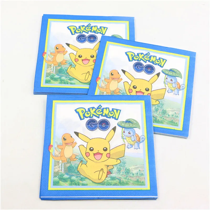 Pokemon Go Theme Design 83Pcs/Lot Disposable Tableware Girls Birthday Party Family Party Cup Plate Napkin Decoration Supply