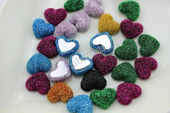 50pcs/lot Mixed Color Fabric Cover Buttons Flat back Heart Shape Cloth Covered Button Star Clothing Hair Accessories Accessory | Дом и сад
