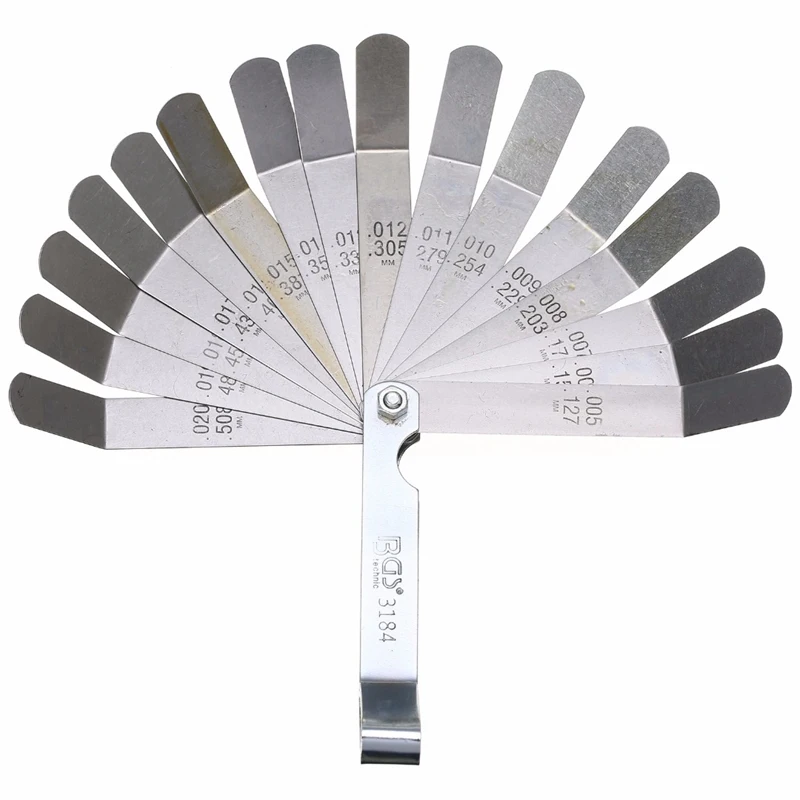 

Stainless Steel 16 Blade High Strength Metric Feeler Gauge 0.127-0.508 mm Valve Offset Feeler Gauge Measure Tools