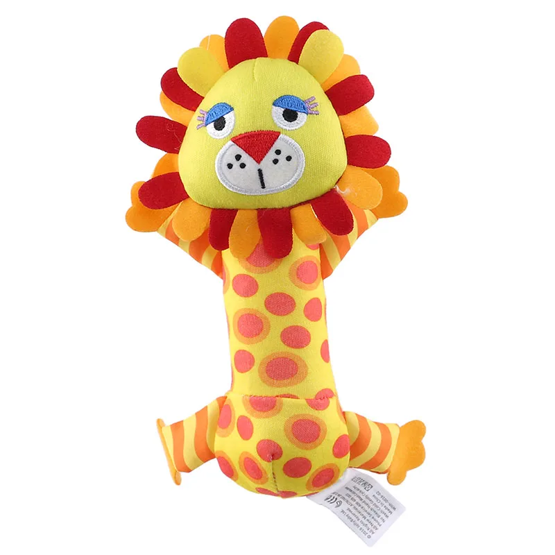 

Cute Baby Hand Rattle Cartoon Animal Puppy Owl Rabbit Bee Hand Stick BB Device Toy Baby Hand Rattle Plush Toy Practice Grip