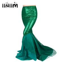 Лидер продаж, Женская юбка с блестками и хвостом русалки, вечерние юбки для фотосессии, платья для дня рождения, юбки макси с блестками для женщин, s