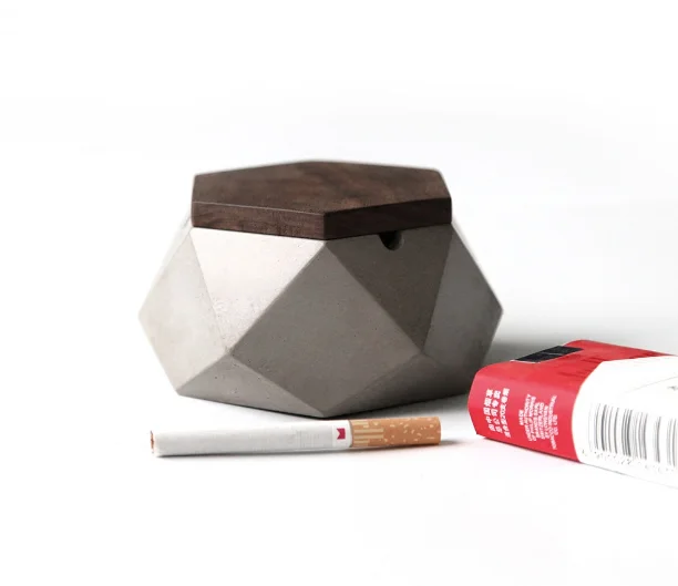 

New Modern Minimalist Cement Ashtray Industrial Wind Water Concrete Ashtray Personality Fashion Desktop Decorative Ashtray Q257