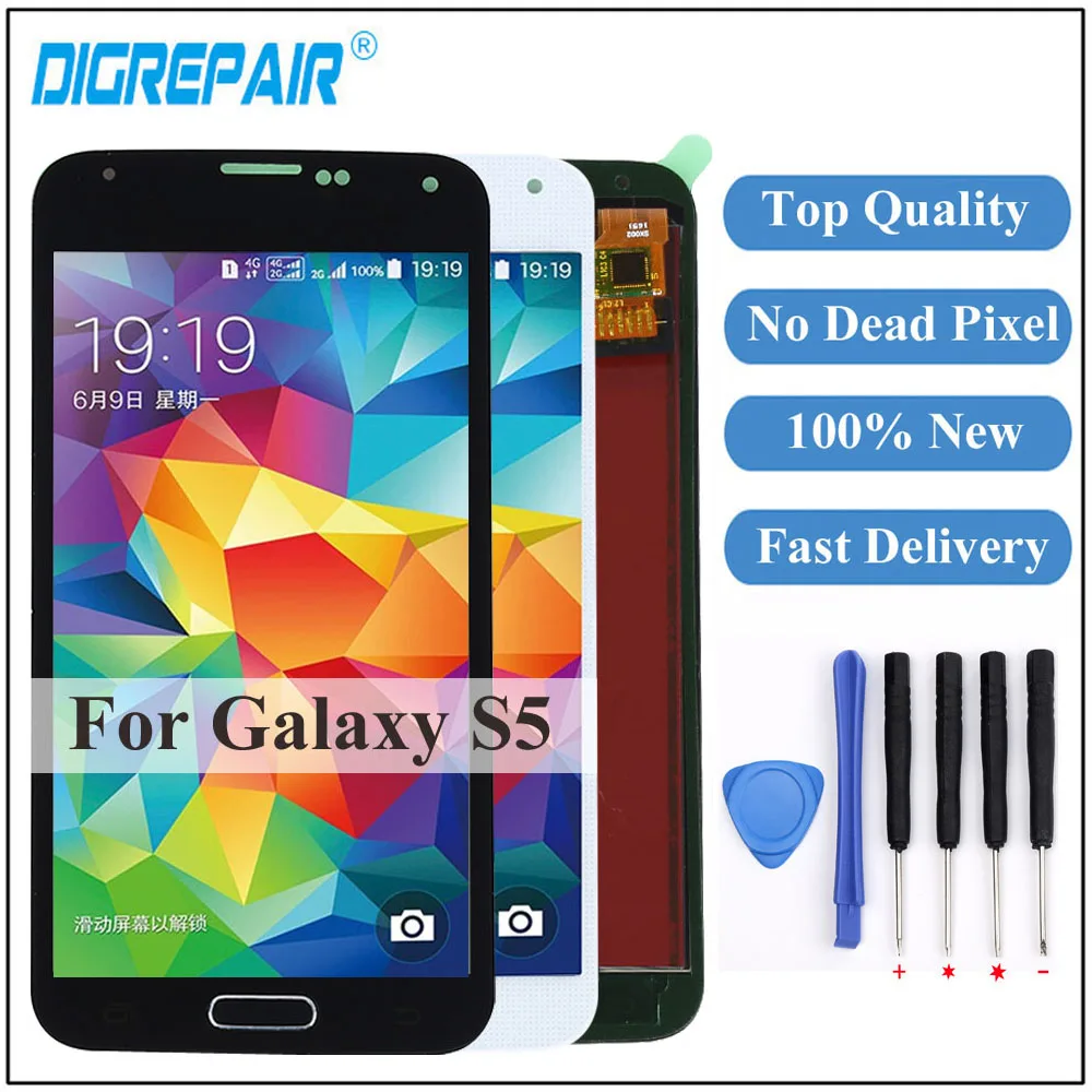 

G900 LCD For SAMSUNG GALAXY S5 LCD G900F G900 Display Touch Screen Digitizer Home Button for SAMSUNG S5 G900f display