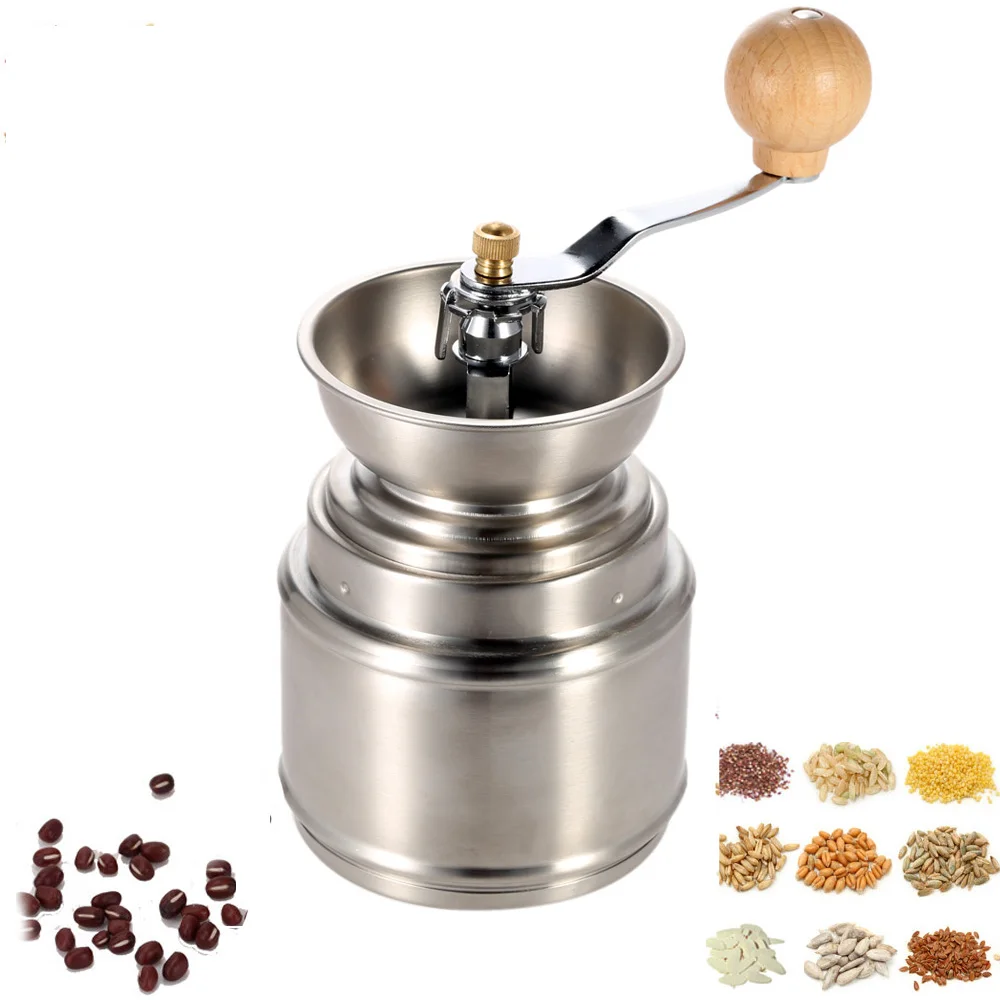 

Mini Stainless Steel Manual Coffee Grinder Mill with Adjustable Ceramic Burr Coffee Bean Pepper sesame Mill Kitchen Tool