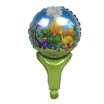 

Lucky 100pcs/lot Cartoon Dinosaur Holding Stick Balloon Animal Inflatable Foil Air Balloons Birthday Party Decorations Globos
