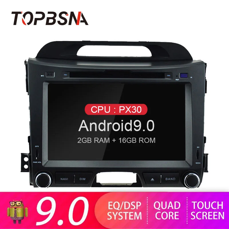 Clearance TOPBSNA Android 9.0 Car DVD player For KIA SPORTAGE 2010-2015 2 Din Car Radio GPS Navigation Multimedia Stereo WIFI Headunit RDS 0