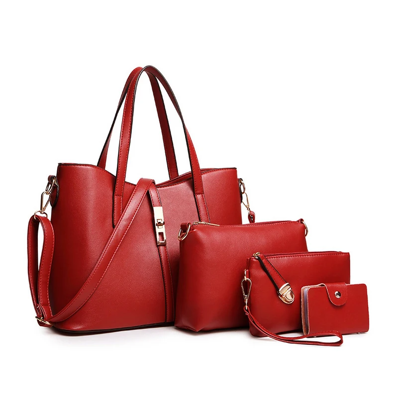

Fashion Three-piece Solid Pu Leather Women Handbags Messenger Totes Luxury Handbag Composite Bag Shoulder Bags Crossbody Female